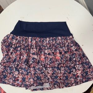 Aerie Floral A-Line Skirt in Navy and Pink